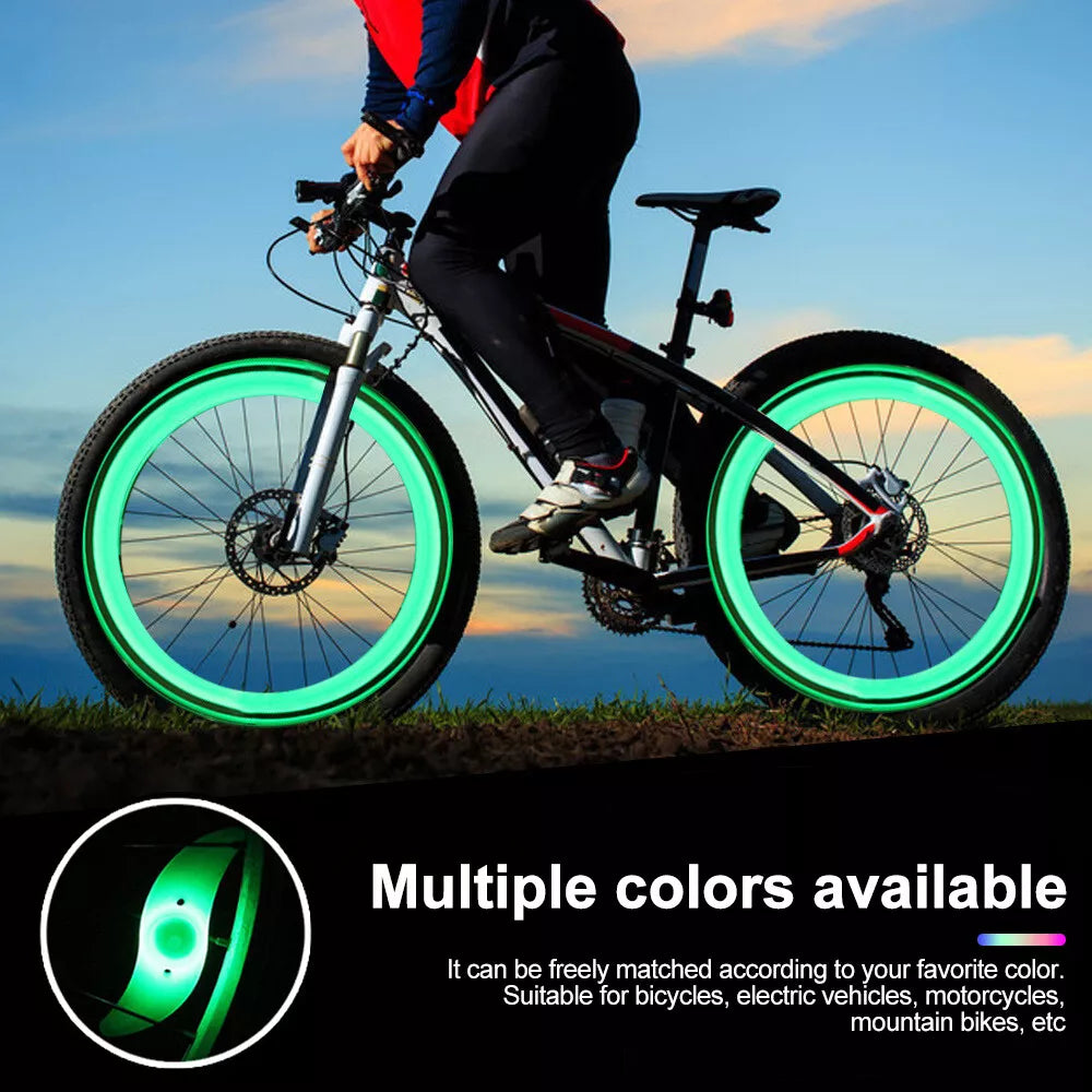 2 Bicycle Cycling Bike Wheel Spoke Wire Tyre Bright LED Flash Light Lamp
