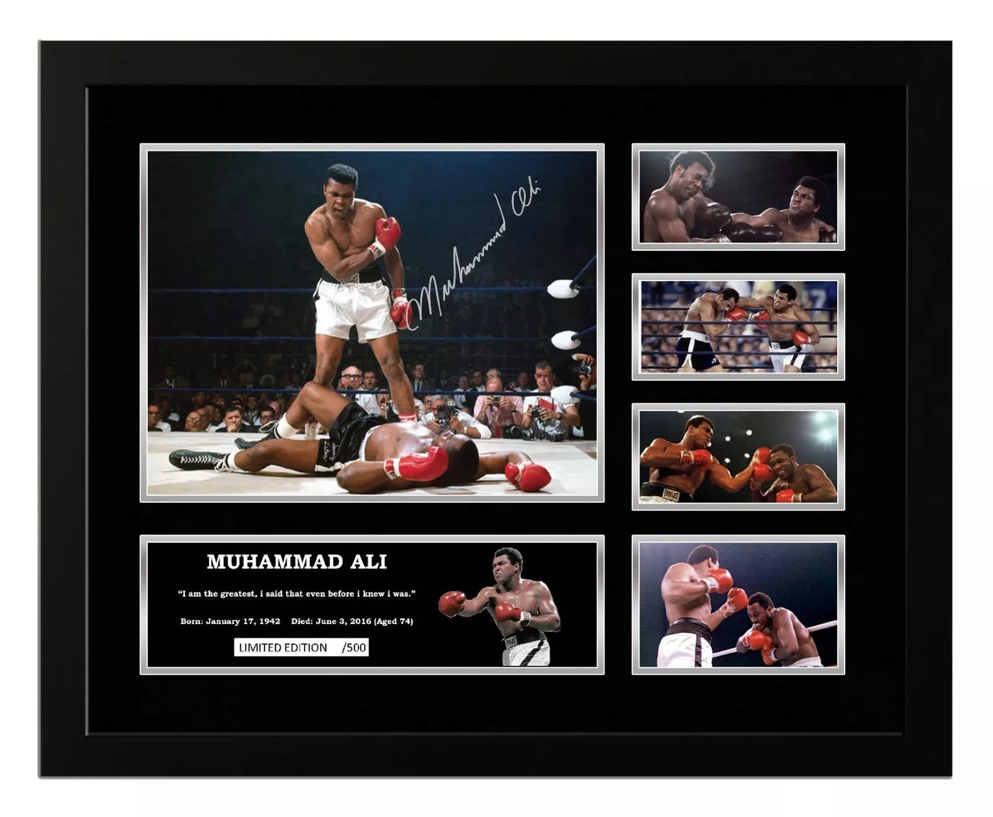 MUHAMMAD ALI RIP Limited Edition Photo Memorabilia Wooden Frame