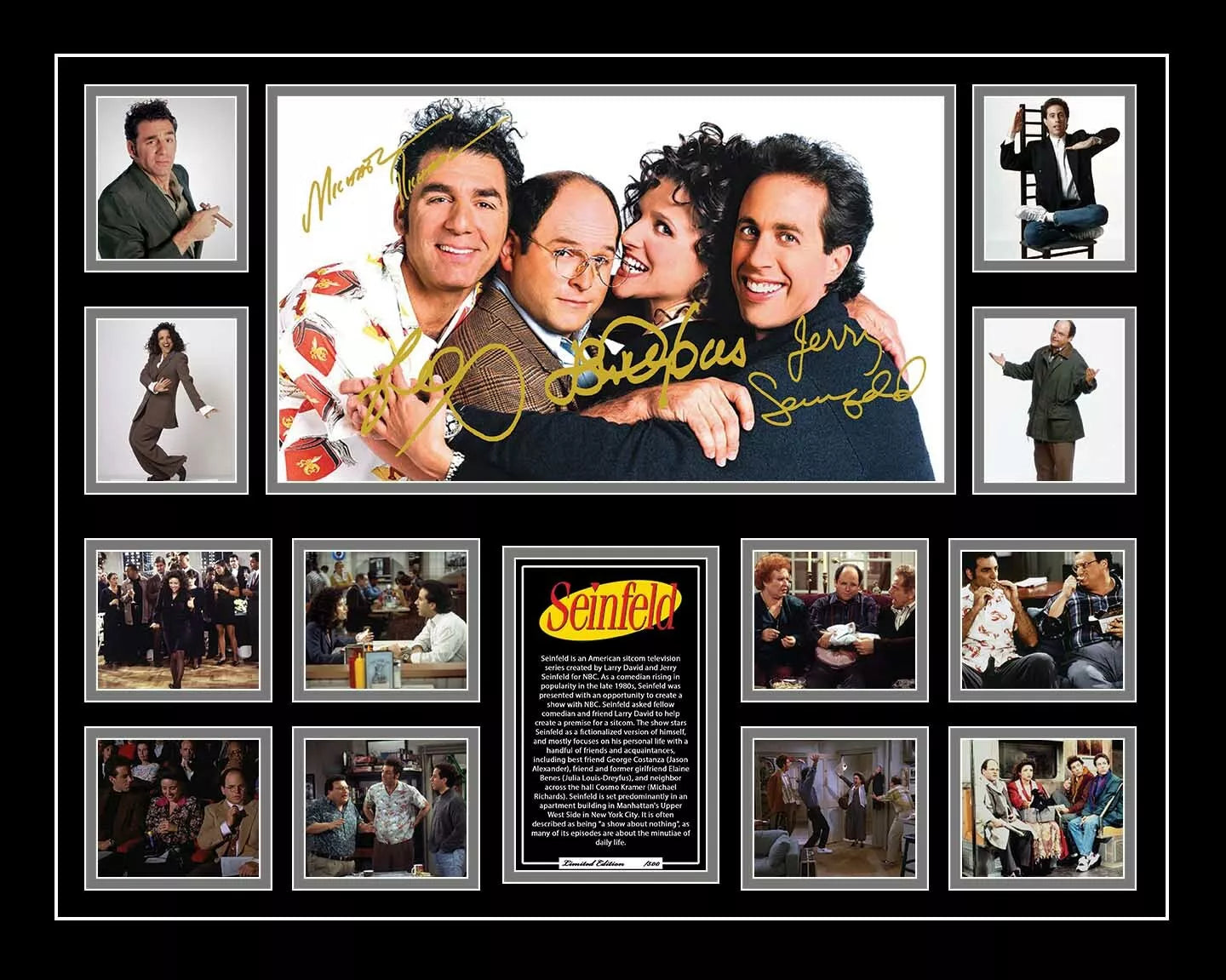 SEINFELD Signed Limited Edition Photo Memorabilia Wooden Frame