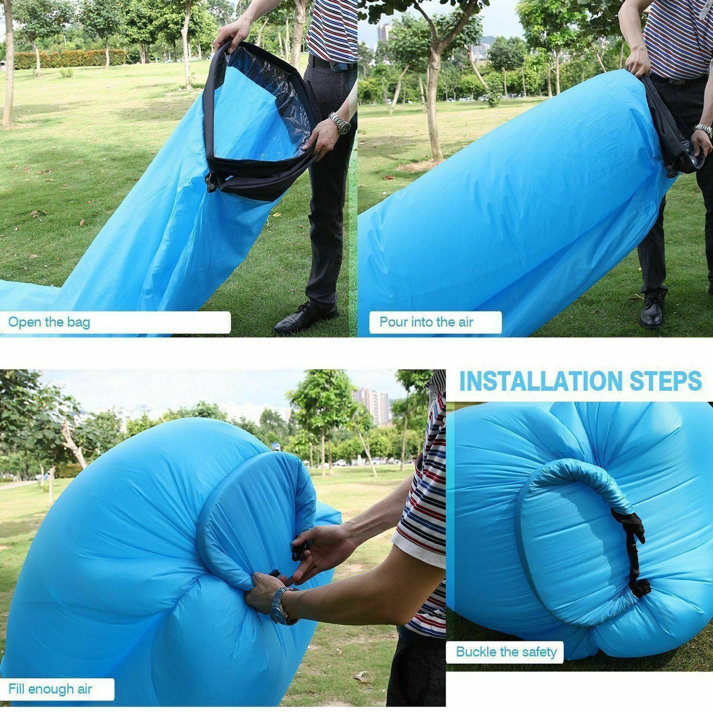Air Beach Bed Sleeping Bag Lazy Chair Lounge Beach Sofa Bed Inflatable Camping