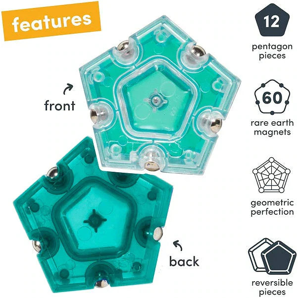 Magnetic Fidget Sphere Pentagons Magnet Tiles Building Block Stress Relief Ball - Homeware Discounts