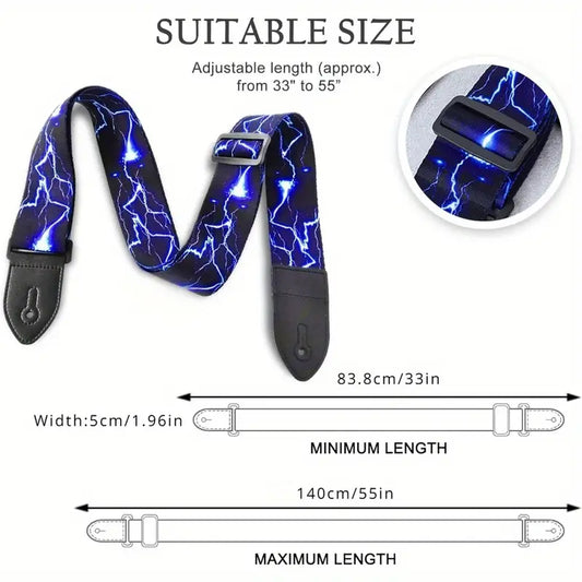 Lighting Guitar Strap Fire Quality Adjustable Nylon Belt Acoustic Electric Bass - Homeware Discounts