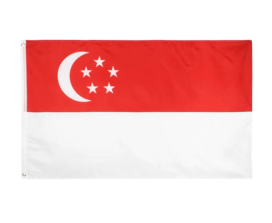 Large Singapore Singaporean Flag Heavy Duty Outdoor 90 X 150 CM - 3ft x 5ft - Homeware Discounts