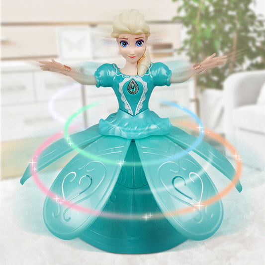 Electric Dancing Frozen Princess Elsa With Wings Action Figure Rotating Projection Light Music - Homeware Discounts