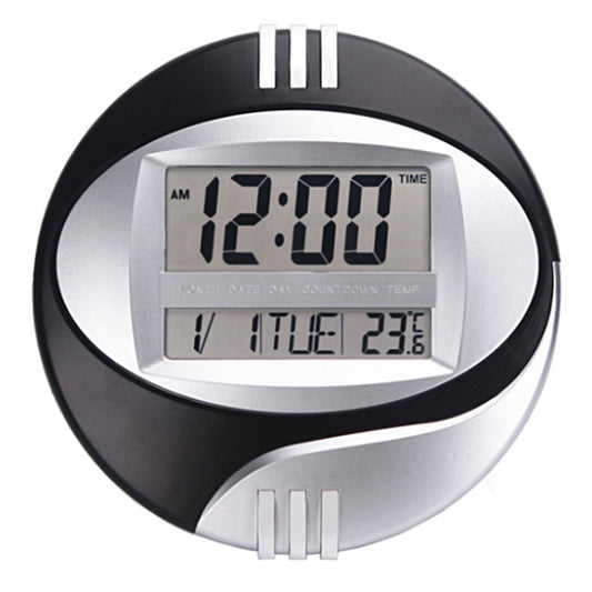 Digital Clock LCD wall clock Alarm Calendar And Temperature Wall Mountable- 27cm - Homeware Discounts