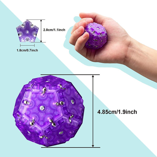 Magnetic Fidget Sphere Pentagons Magnet Tiles Building Block Stress Relief Ball - Homeware Discounts