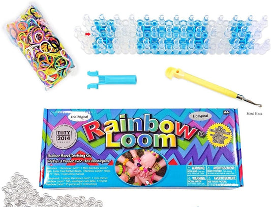 Loom Kit Band Rainbow Bracelet Making Weaving kit with 600 Rubber Bands toy
