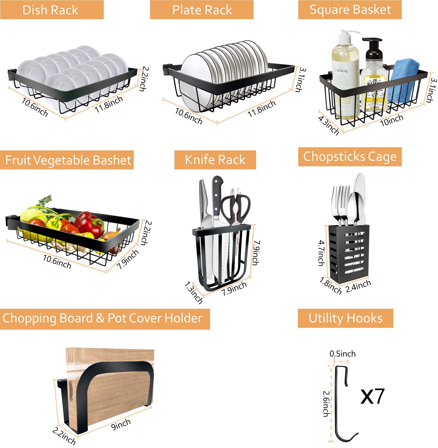 Dish Rack Over The Sink 86.5CM Stainless Steel Kitchen Multipurpose Utensils Holder - Homeware Discounts