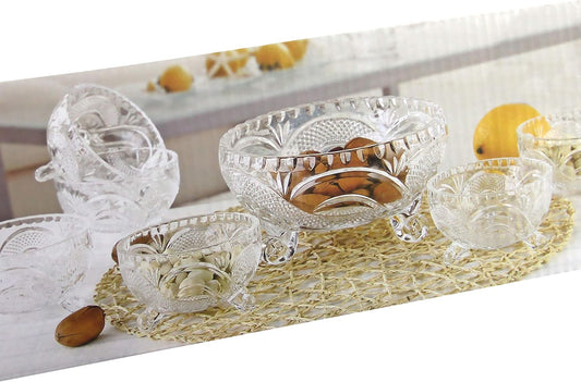 Crystal-Clear Deli Glassware Sugar Bowls/ Trifle / Dessert / Fruit Bowl & Serving Bowls Set of 7