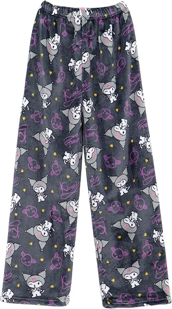 Kuromi Pajama Pants Women's Flannel winter Pajamas Bottoms Girls Soft Comfy Sleep Lounge Fuzzy Long Pants - Homeware Discounts