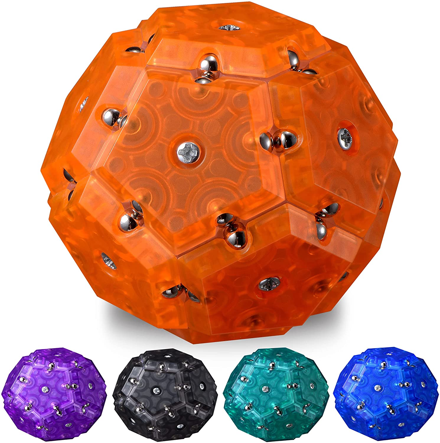 Magnetic Fidget Sphere Pentagons Magnet Tiles Building Block Stress Relief Ball - Homeware Discounts