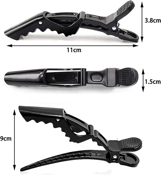 10x Crocodile Hair Clips Salon Hairdressing Tool Matte Section Claw Clamp Black - Homeware Discounts