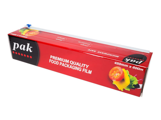 Catering Commerical Kitchen Clear 450mm x 600M Cling Film Food Plastic Wrap Large Wrapping Extra Thick