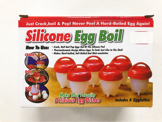6PCS Food Silicon Egg Boiler Hard Boiled Egglettes Egg Cooker Kitchen Tool