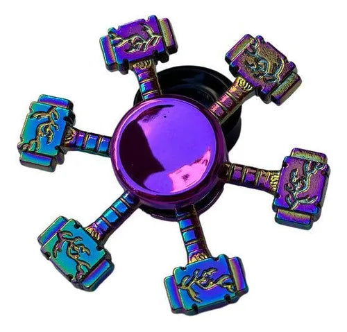 Thors Hammer 3D Metal EDC Neon Rainbow Fidget Hand Spinner toy