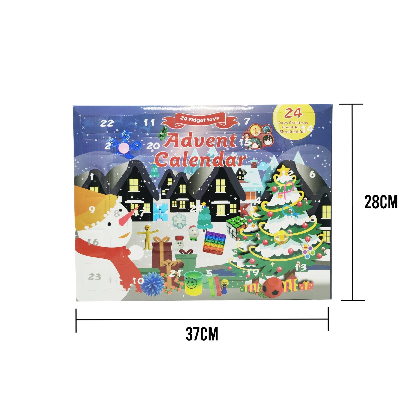 Fidget Toy Advent Christmas Calender Xmas Pop it Simple Dimple Gift Toys - Homeware Discounts