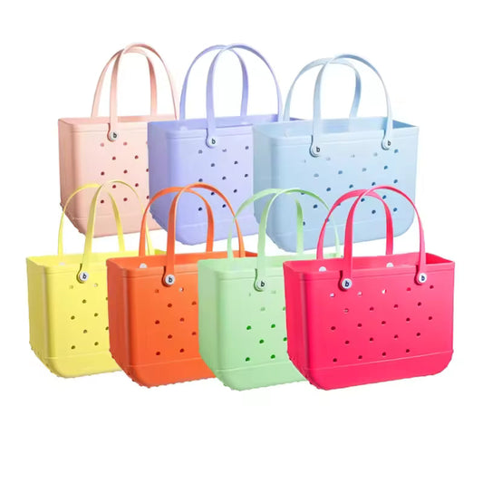 35cm Beach Bag Large Rubber Tote BagWaterproof Washable Open Women Croc Bag Hand Bag Beach Pool Yoga