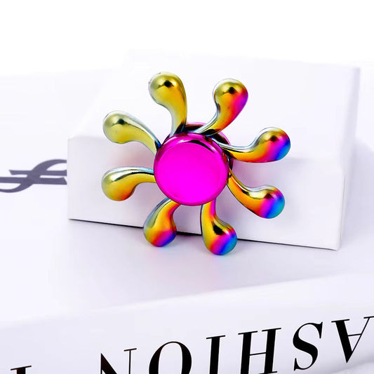 Wave 8 arm 3D Metal EDC Neon Rainbow Fidget Hand Spinner toy