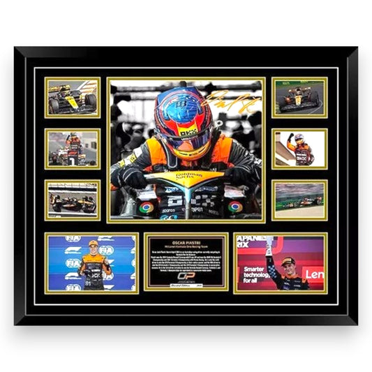 OSCAR PIASTRI F1 2023 GRAND PRIX MCLAREN F1 Limited Edition Photo Memorabilia Wooden Frame