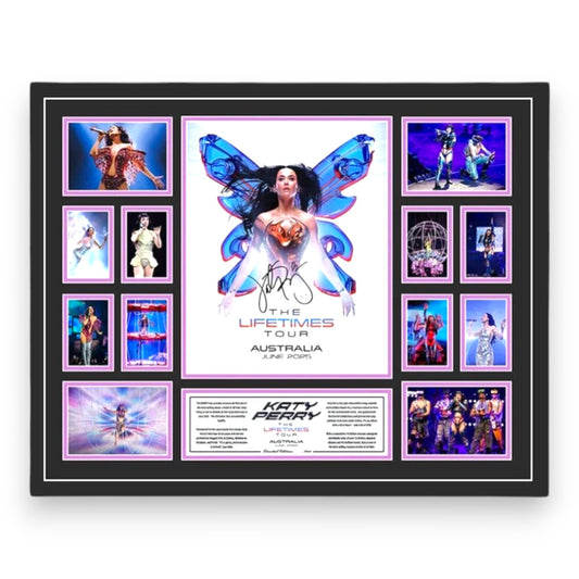 KATY PERRY THE LIFETIMES TOUR 2025 AUSTRALIA Signed Limited Edition Photo Memorabilia Wooden Frame