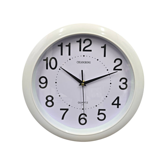 Concise Silent Non-Ticking Wall Clock Quartz- White 30cm