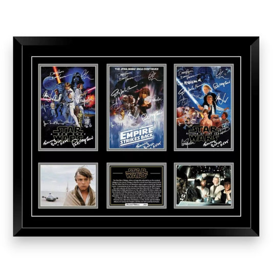 STAR WARS ORIGINAL TRILOGY 1977-1983 CAST Signed Limited Edition Photo Memorabilia Wooden Frame