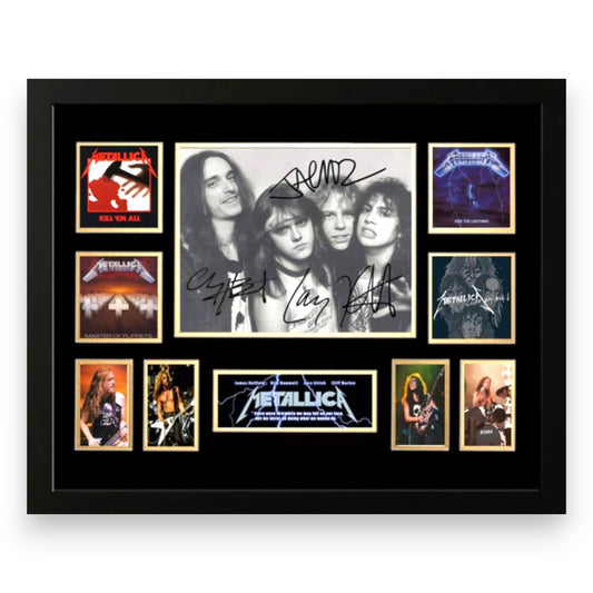 METALLICA Signed Limited Edition Photo Memorabilia Wooden Frame