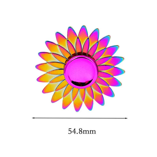 Sun Flower 3D Metal EDC Neon Rainbow Fidget Hand Spinner toy