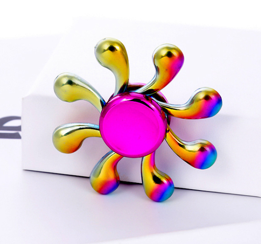 Wave 8 arm 3D Metal EDC Neon Rainbow Fidget Hand Spinner toy