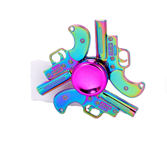 Pistol 3D Metal EDC Neon Rainbow Fidget Hand Spinner toy