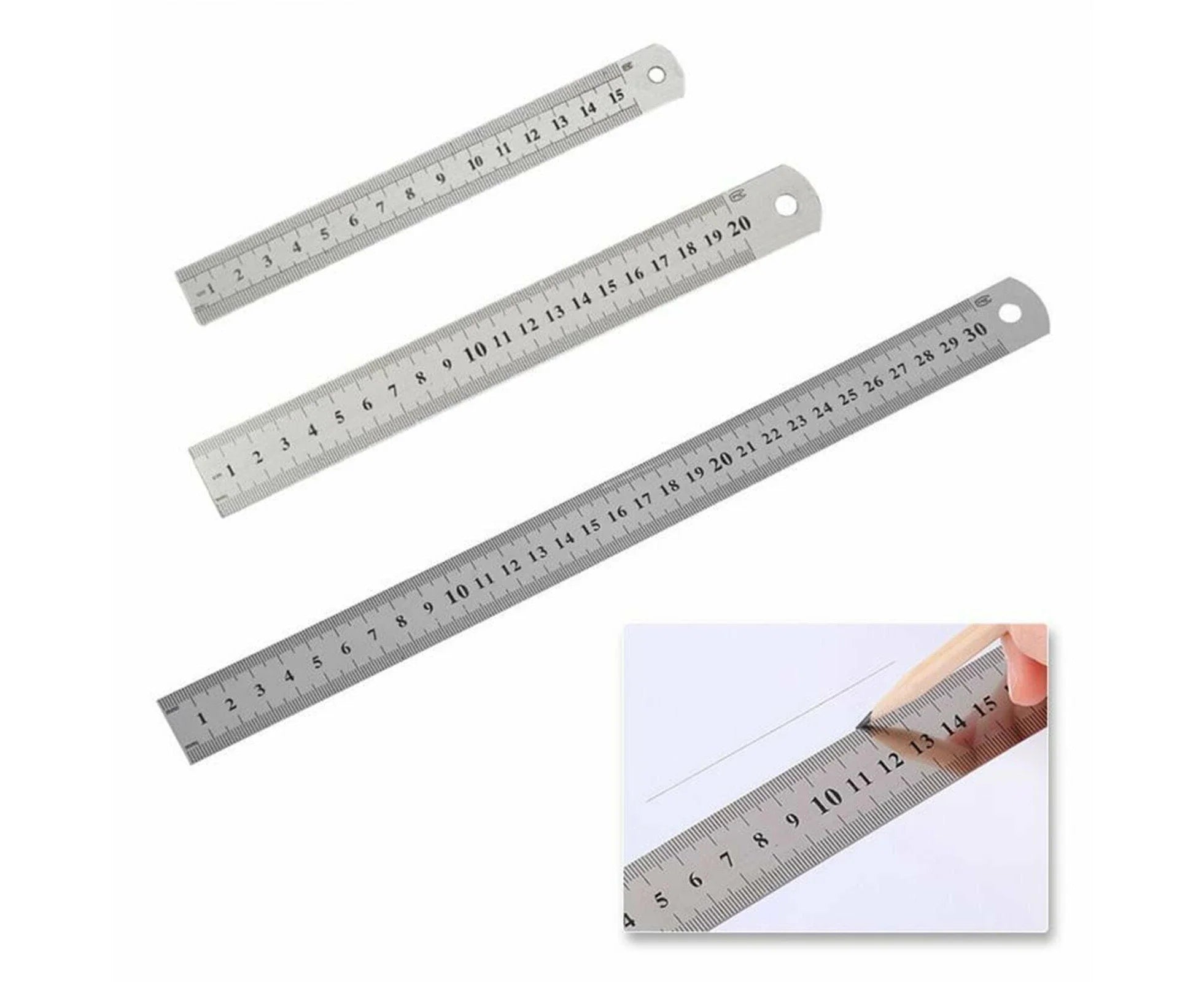 Stainless Steel Ruler Viaky Metal Ruler Conversion Table Metal Rulers ...