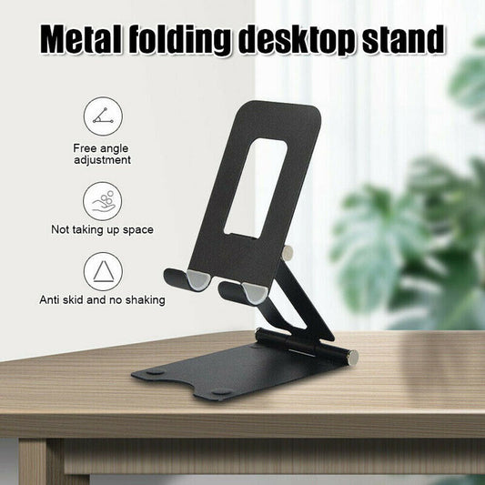 Universal iphone Samsung phone holder Desk Stand Phone Holders Foldable Adjustable Compact Mobile Phone Tablet - Homeware Discounts