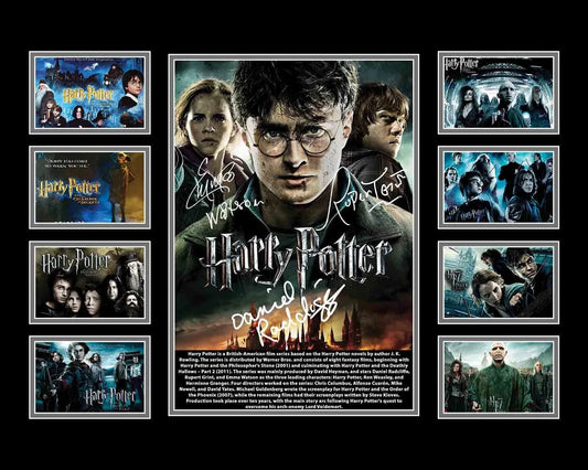 HARRY POTTER COLLECTION DANIEL RADCLIFFE EMMA WATSON Signed Limited Edition Photo Memorabilia Wooden Frame