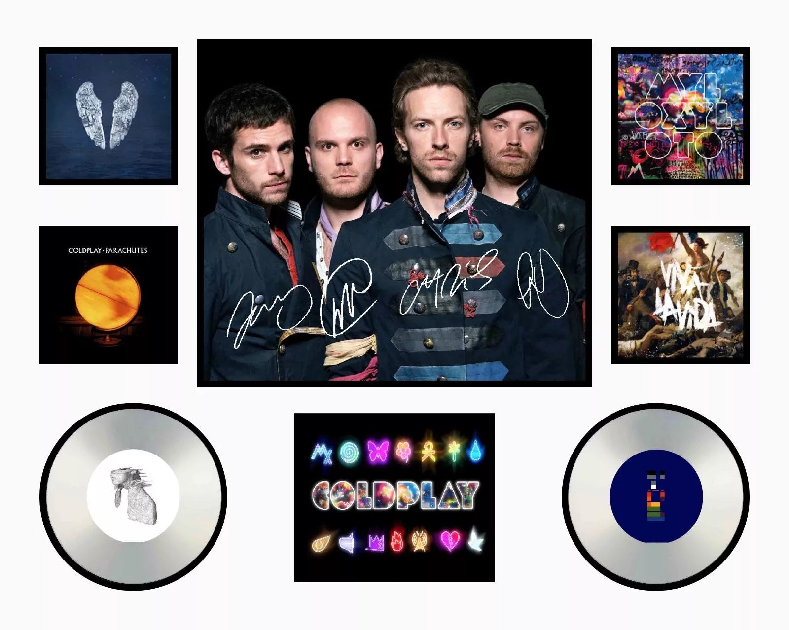 COLDPLAY Signed Limited Edition Photo Memorabilia Wooden Frame - My Store