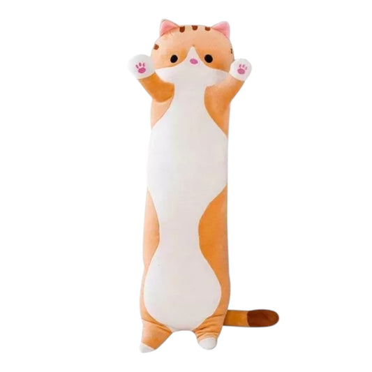 40cm Brown - Cute Carton Cat Pillow Plushie Plush Soft Long Body Pillow Stuffed Animals Kawaii Plush Cat Doll - My Store