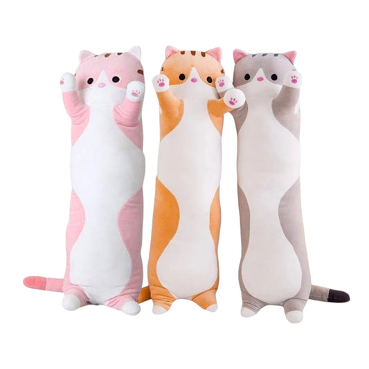 40cm Brown - Cute Carton Cat Pillow Plushie Plush Soft Long Body Pillow Stuffed Animals Kawaii Plush Cat Doll - My Store