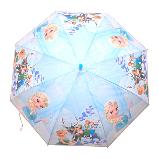 Kids Children Frozen Blue Elsa and Anna Umbrella Characters Rainwear 80cm Winter - My Store