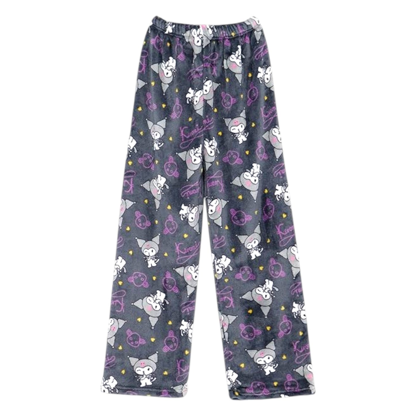 Kuromi Pajama Pants Women's Flannel winter Pajamas Bottoms Girls Soft Comfy Sleep Lounge Fuzzy Long Pants