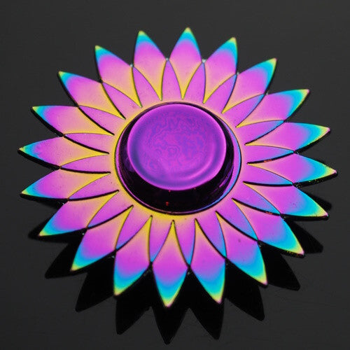 Sun Flower 3D Metal EDC Neon Rainbow Fidget Hand Spinner toy