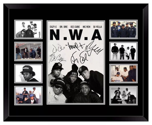 NWA EAZY E DR DRE ICE CUBE YELLA REN Signed Limited Edition Photo Memorabilia Wooden Frame