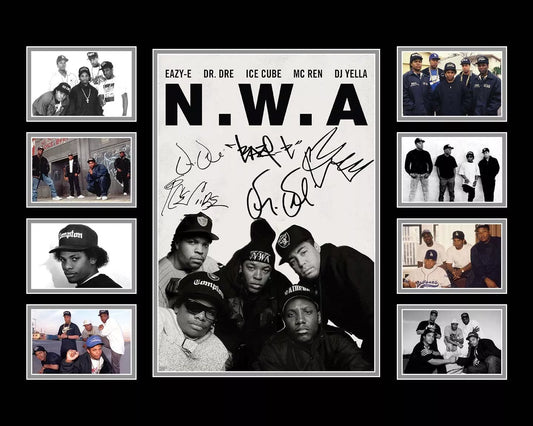 NWA EAZY E DR DRE ICE CUBE YELLA REN Signed Limited Edition Photo Memorabilia Wooden Frame