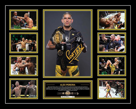 ALEX PEREIRA POATAN UFC 246 2020 COMEBACK UFC Limited Edition Photo Memorabilia Wooden Frame