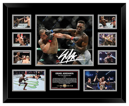 ISRAEL ADESANYA 18-0 STYLEBENDER UFC Limited Edition Photo Memorabilia Wooden Frame