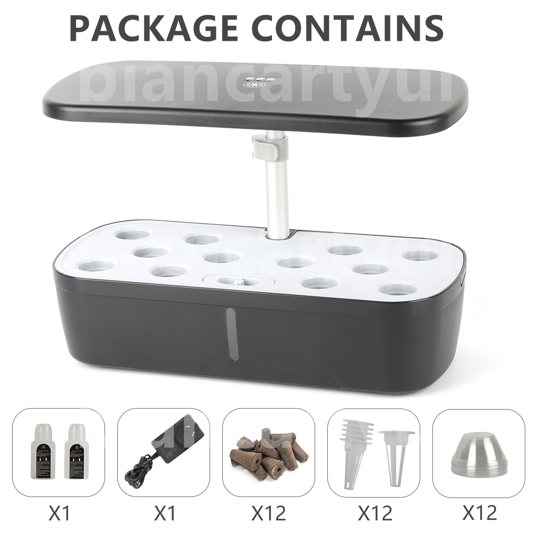Hydroponics Plant Growing System 12 Pods Indoor Herb Garden Kit Led Grow Light Automatic Germination Kit Garden Planter 4L - Homeware Discounts