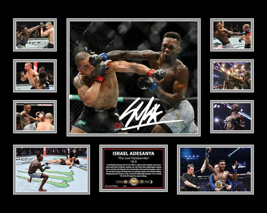 ISRAEL ADESANYA 18-0 STYLEBENDER UFC Limited Edition Photo Memorabilia Wooden Frame