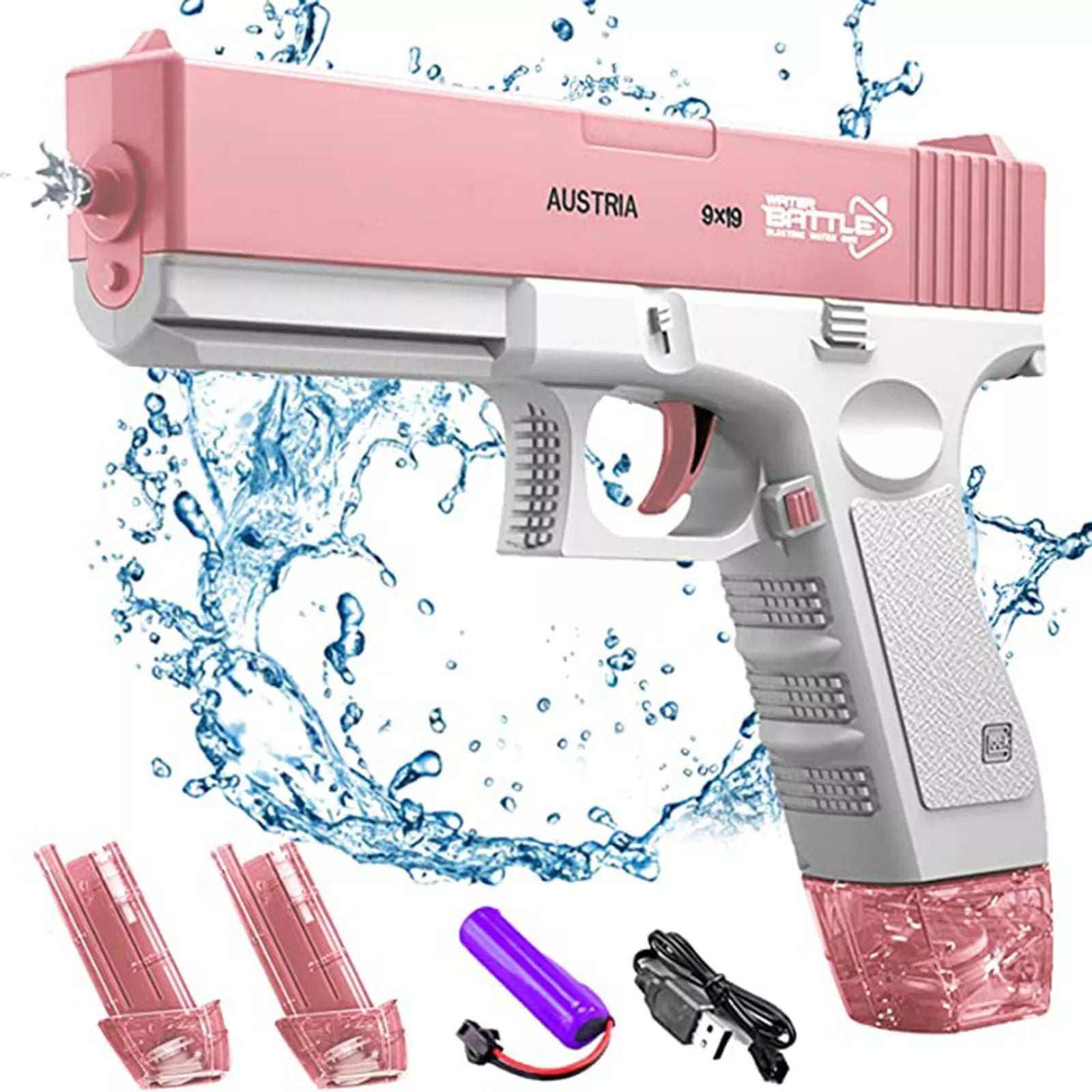 Rechargable High-Pressure Electric Water Gun Automatic & Battery Powered Water Blaster Large Water Storage Water Pistol toy - Homeware Discounts