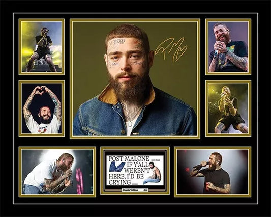 POST MALONE 2023 AUSTRALIA TOUR Signed Limited Edition Photo Memorabilia Wooden Frame