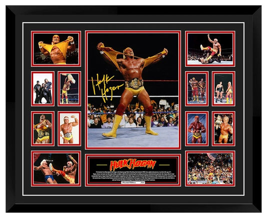 HULK HOGAN WWE WRESTLING LEGEND TRIBUTE Limited Edition Photo Memorabilia Wooden Frame