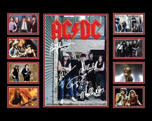 ACDC Signed Limited Edition Photo Memorabilia Wooden Frame
