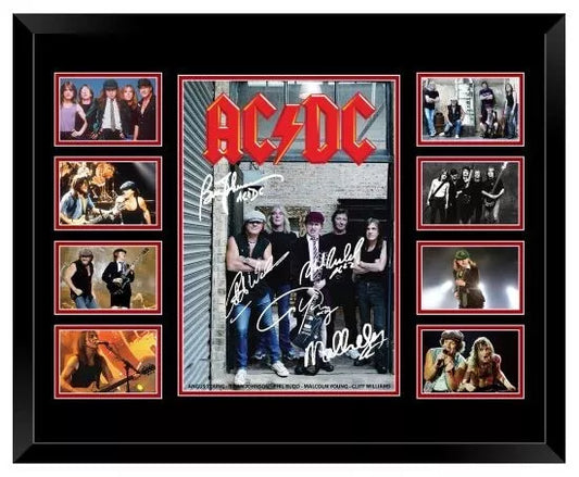ACDC Signed Limited Edition Photo Memorabilia Wooden Frame